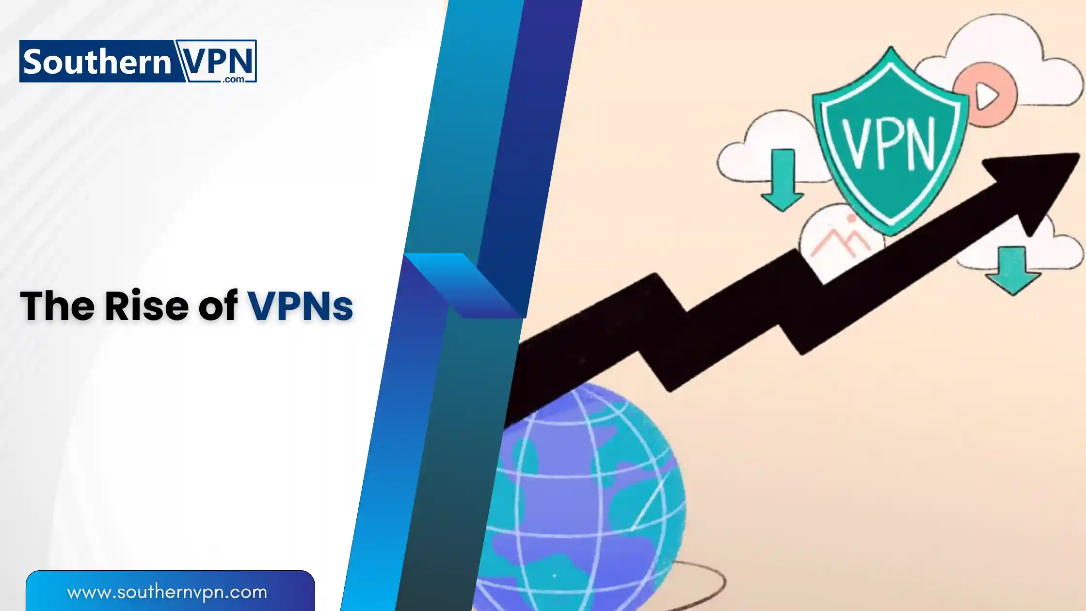 Graphic showing the rise of VPN usage, highlighting security, downloads, and global impact, emphasizing new privacy laws and internet security trends.